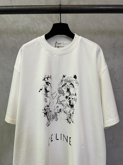 セリーヌ CELINE ハッピードッグプリント半袖Tシャツ