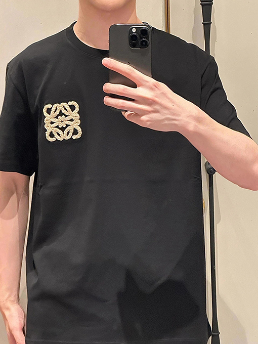 ロエベコピー タオル刺繍入り半袖Tシャツ