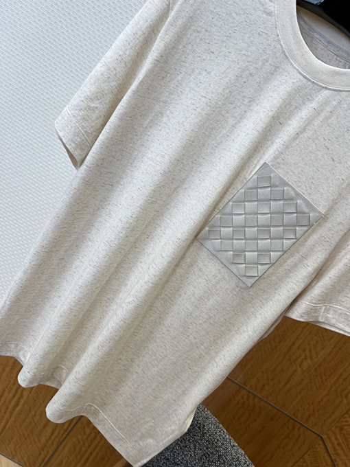ボッテガヴェネタスーパーコピー 織りのトリムが付いた半袖Tシャツ