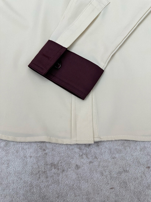 シャネルスーパーコピー 春夏レディースプレビューコレクションカラーブロックボタン付きシルクコットンプリント長袖シャツ