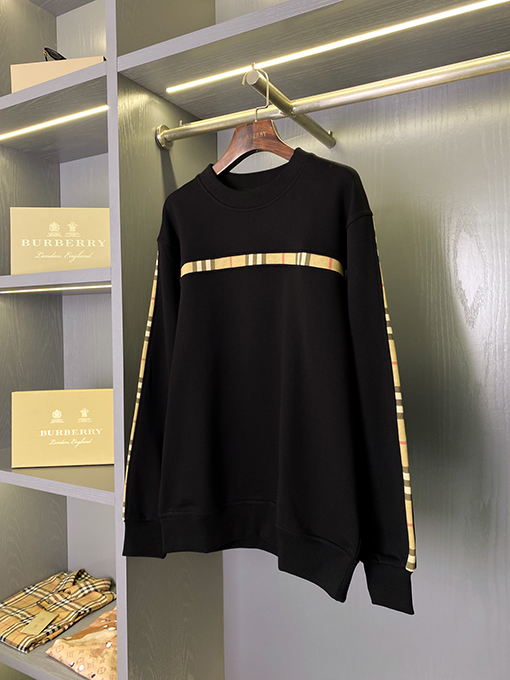 バーバリーコピー 小さめのチェック柄クルーネックのスウェットシャツ