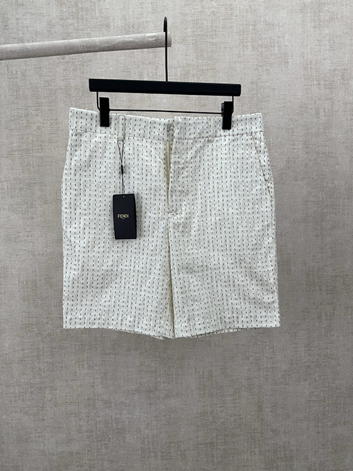 フェンディ リネンステッチ柄のバミューダカジュアルショーツ