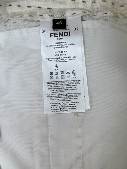 フェンディ リネンステッチ柄のバミューダカジュアルショーツ