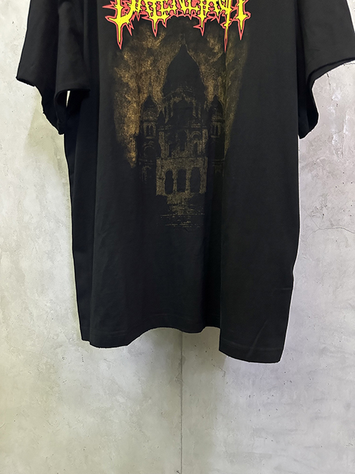 バレンシアガブランドスーパーコピー Balenciaga ファッションノートルダム大聖堂のクラックルプリント半袖Tシャツ