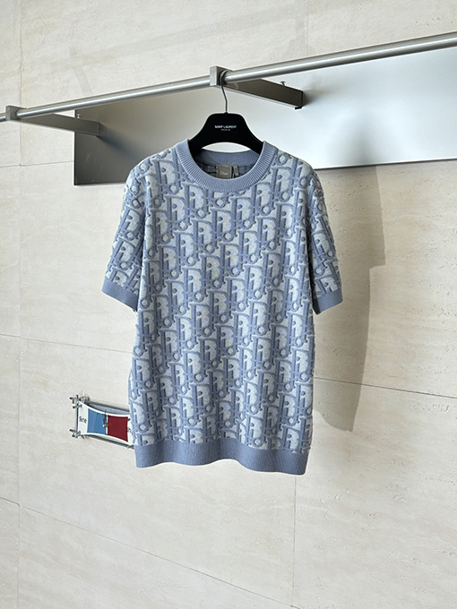 ディオールコピー Obliqie モノグラムジャカードニット半袖Tシャツ