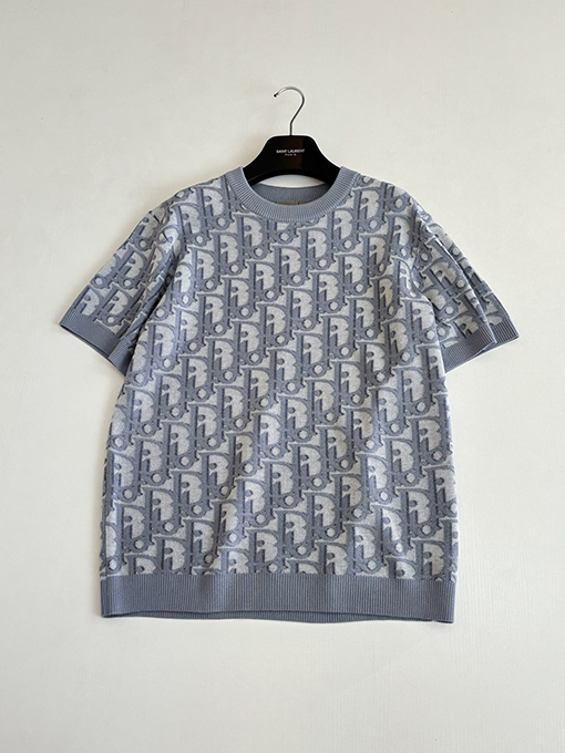 ディオールコピー Obliqie モノグラムジャカードニット半袖Tシャツ