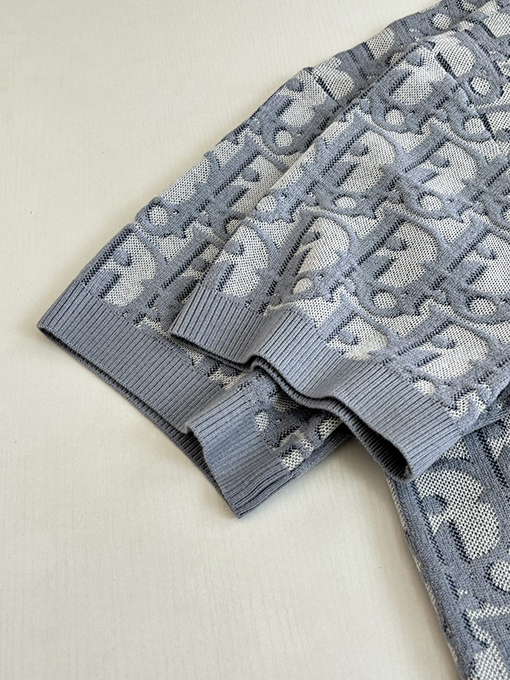 ディオールコピー Obliqie モノグラムジャカードニット半袖Tシャツ