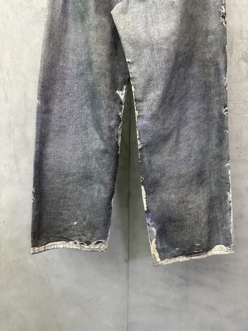 アクネストゥディオズ 3D プリントされたフェイクツーピースダメージジーンズ