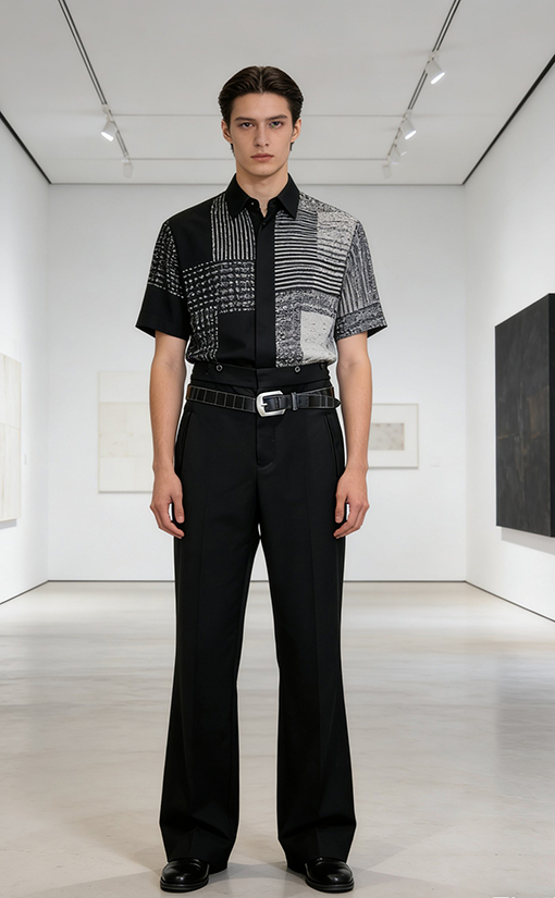 プラダコピー ベルト装飾付きズボン