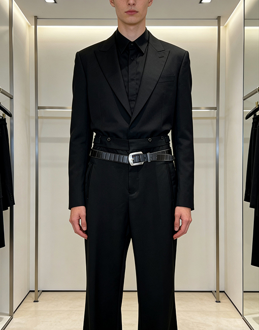 プラダコピー ベルト装飾付きズボン