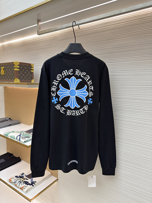 クロムハーツ T. Barth 限定ブルークロス柄長袖シャツ