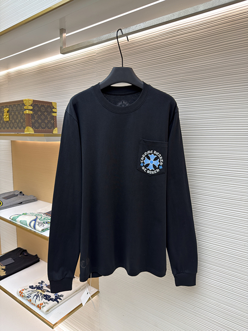 クロムハーツ T. Barth 限定ブルークロス柄長袖シャツ