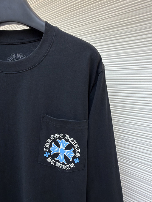 クロムハーツ T. Barth 限定ブルークロス柄長袖シャツ