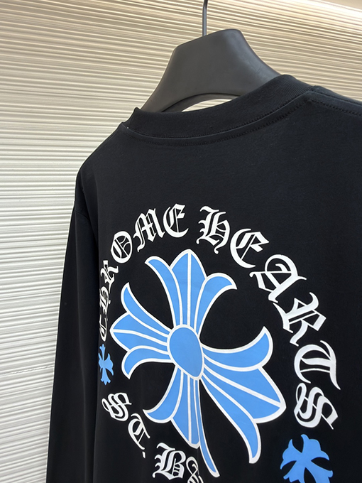 クロムハーツ T. Barth 限定ブルークロス柄長袖シャツ