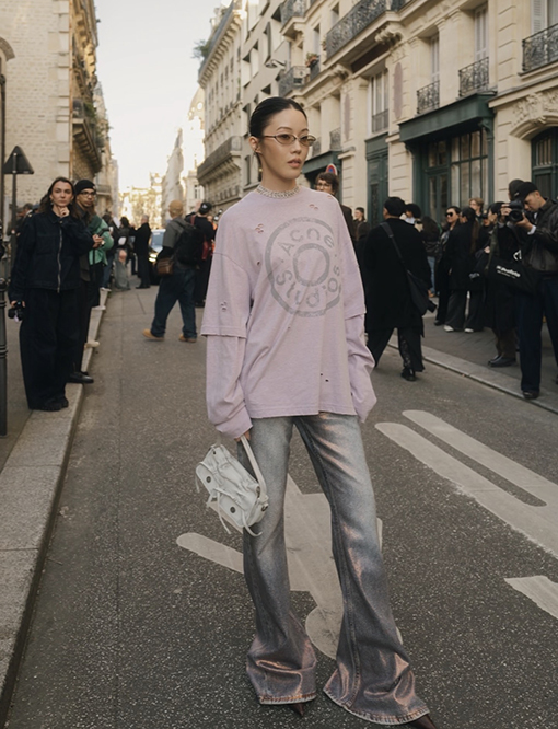 アクネストゥディオズ Acne Studios フェイクツーピースの破れた長袖シャツ