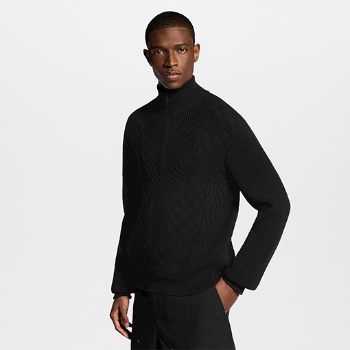 ルイヴィトンコピー ハーフジップニットセーター