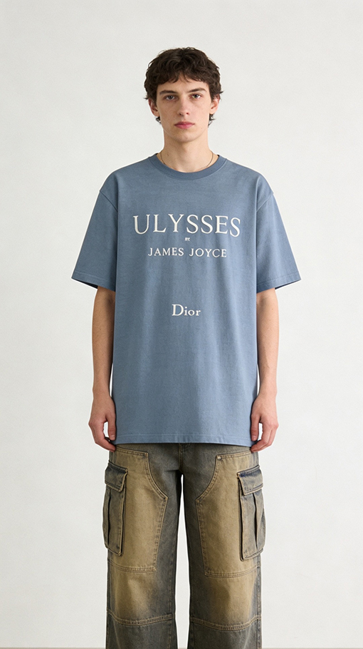 ディオール ULYSSES BY JAMES JOYCE DIOR 刺繍ロゴ入りのアーティスティックな半袖Tシャツ
