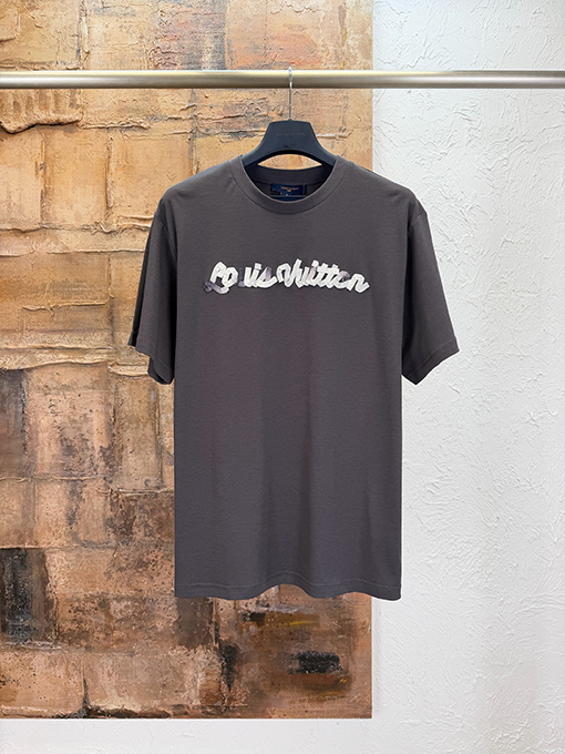 ルイヴィトン グラデーションリボンマニュアル刺繍半袖Tシャツ