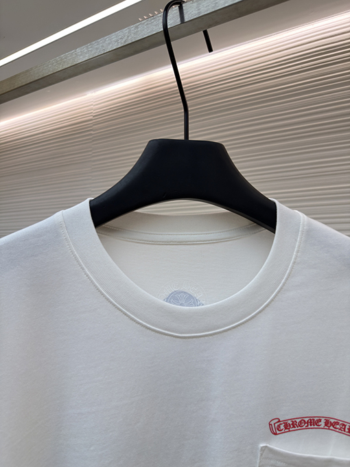 クロムハーツ 限定の青と白のカラーブロッククロス柄長袖シャツ