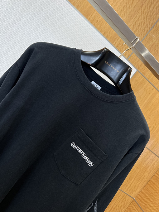 クロムハーツ 炎のサンスクリットプリント長袖シャツ