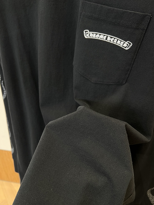 クロムハーツ 炎のサンスクリットプリント長袖シャツ