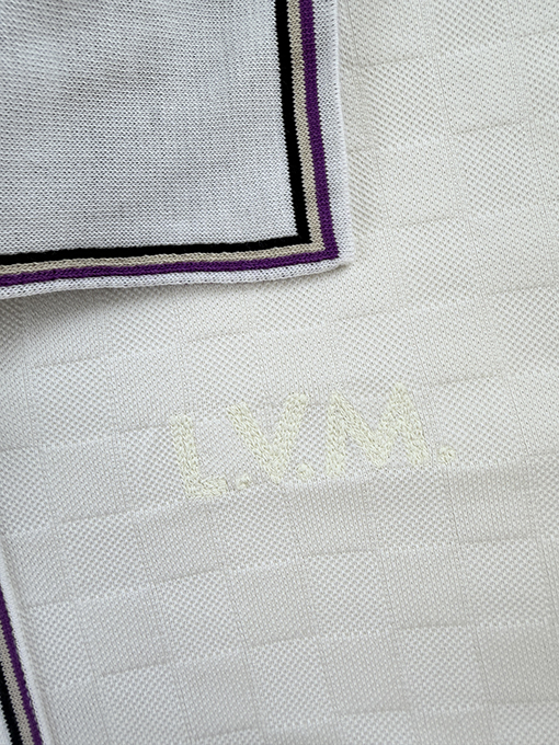 ルイヴィトン 刺繍ロゴ入りチェッカーボードの半袖ポロシャツ