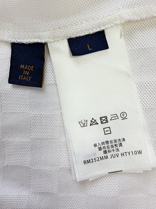 ルイヴィトン 刺繍ロゴ入りチェッカーボードの半袖ポロシャツ