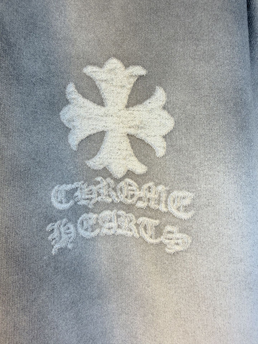 クロムハーツスーパーコピー アシッドウォッシュダメージレーザーアップリケ刺繍をした半袖Tシャツ