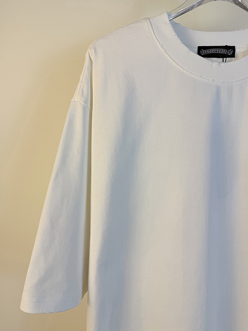 クロムハーツコピー 新モデルアシッドウォッシュダメージレーザーアップリケ刺繍をした半袖Tシャツ