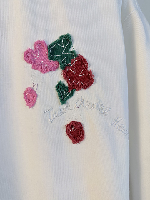 クロムハーツコピー 新モデルアシッドウォッシュダメージレーザーアップリケ刺繍をした半袖Tシャツ