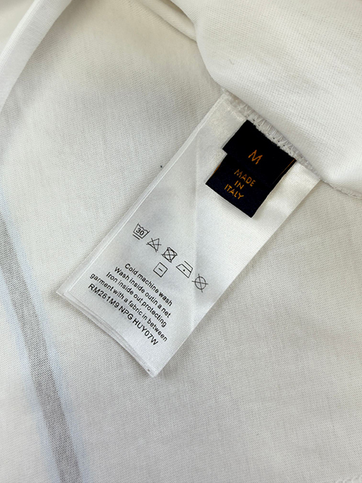 ルイヴィトン クラウンロゴ入りニットネックラインの半袖Tシャツ