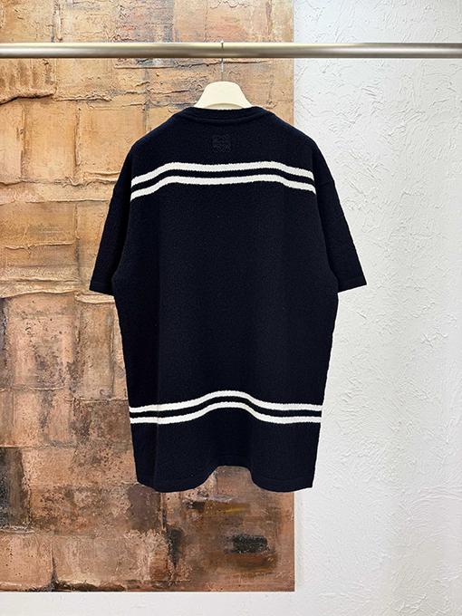 ロエベスーパーコピー ウール刺繍入り半袖Tシャツ