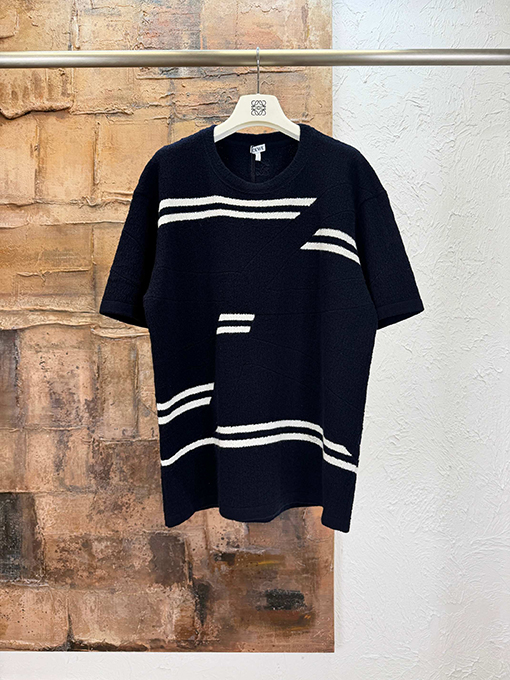 ロエベスーパーコピー ウール刺繍入り半袖Tシャツ