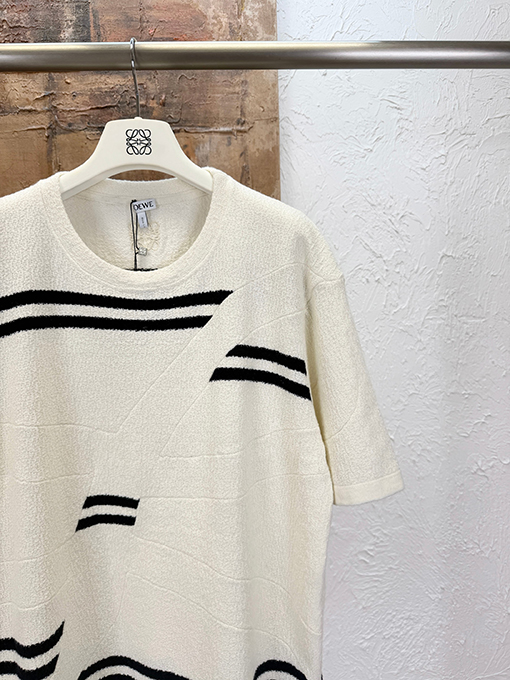 ロエベスーパーコピー ウール刺繍入り半袖Tシャツ