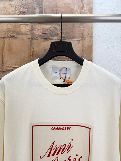 アミ フロッキープリント半袖Tシャツ