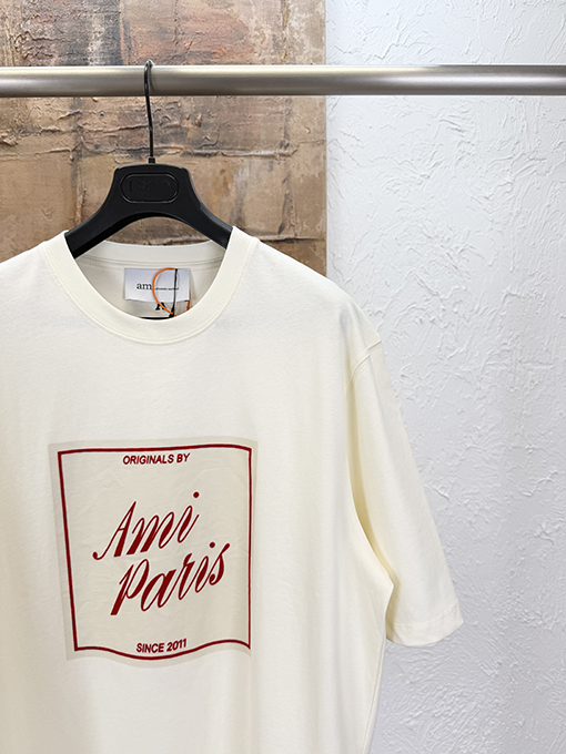 アミ フロッキープリント半袖Tシャツ