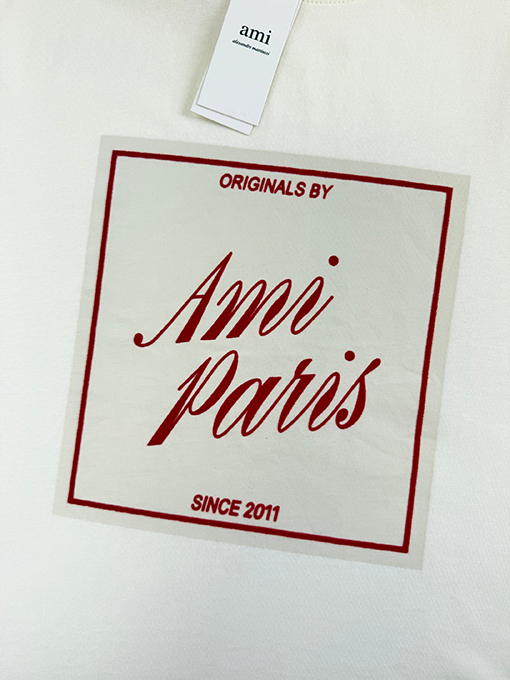 アミ フロッキープリント半袖Tシャツ