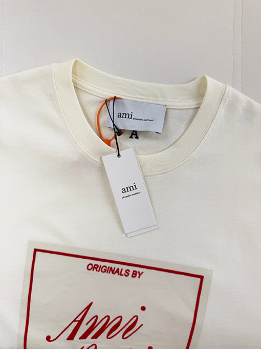 アミ フロッキープリント半袖Tシャツ