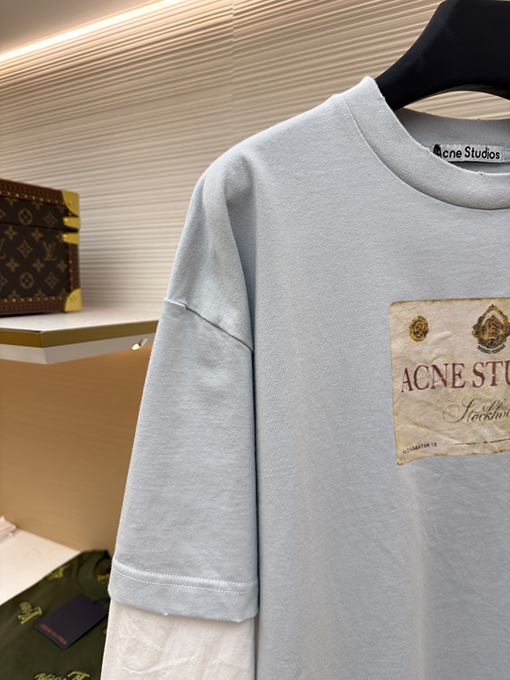 アクネストゥディオズ Acne Studios コインと文字のフェイクツーピース長袖シャツ