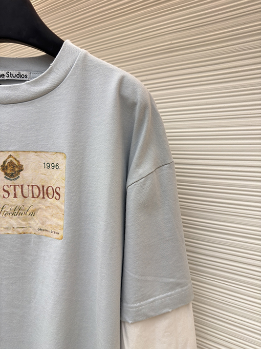 アクネストゥディオズ Acne Studios コインと文字のフェイクツーピース長袖シャツ