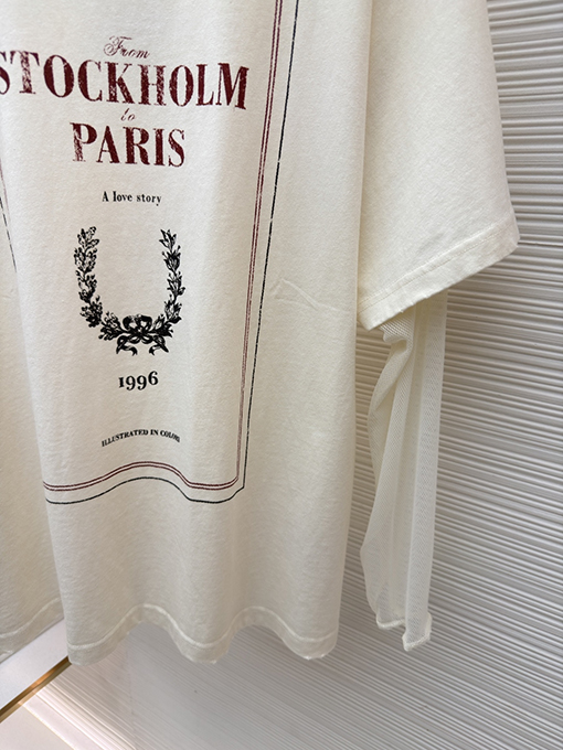 アクネストゥディオズスーパーコピー Acne Studios 1996 レースのディテールとレターパターンがあしらわれた、ツーピース長袖シャツ