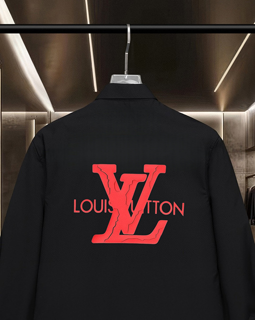 ルイヴィトンコピー LV ひび割れたエンボスのモノグラム厚ロゴ長袖シャツ