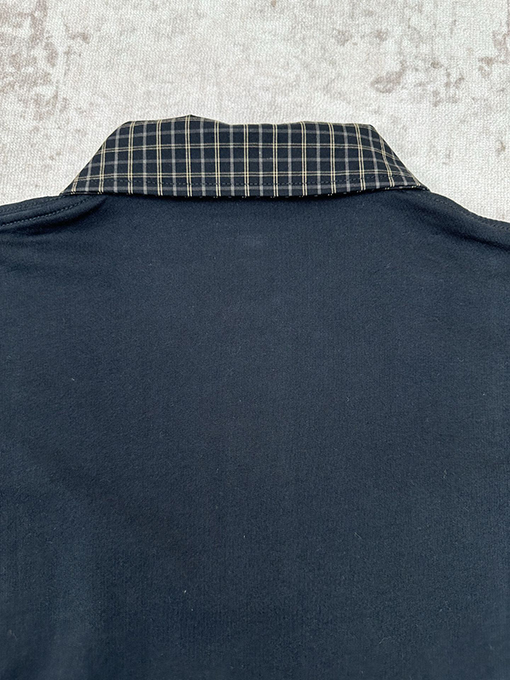 バレンシアガ Balenciaga 無地のチェック柄襟長袖ポロシャツ