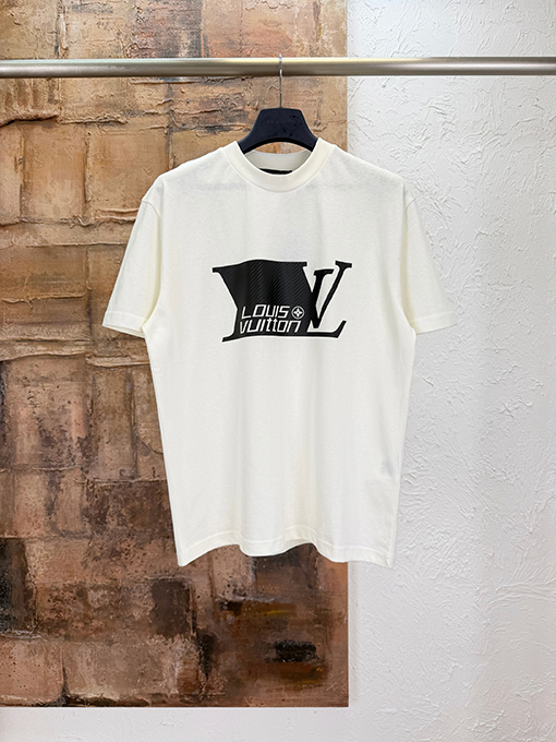 ルイヴィトンブランドスーパーコピー LOUIS VUITTON レタープリント半袖Tシャツ