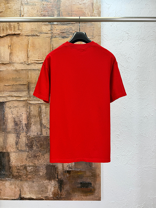 プラダ 三角形のパッチが付いたウォッシュの半袖Tシャツ