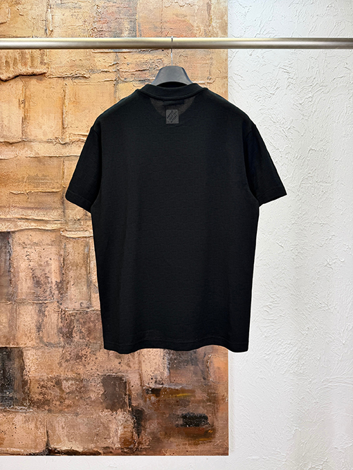 ルイヴィトンコピー 刺繍ジャカード半袖Tシャツ