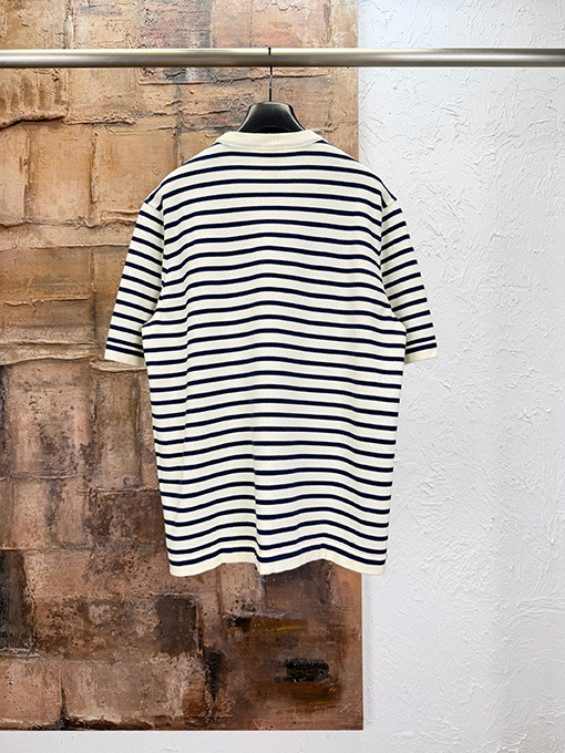プラダスーパーコピー PRADA ストライプ柄ニット半袖Tシャツ