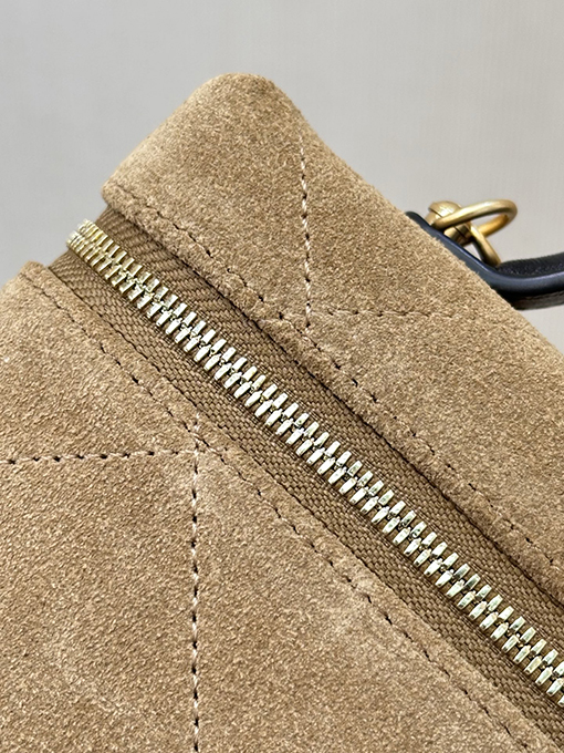 シャネル レディーススエードとレザーのパッチワークボックスバッグ