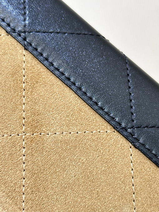 シャネル レディーススエードとレザーのパッチワークボックスバッグ