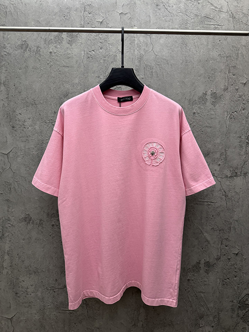 クロムハーツ アメリカンスタイルのアップリケ刺繍りカップル半袖Tシャツ